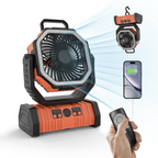 3-in-1 Emergency Camping Fan with LED Light & Power Bank
