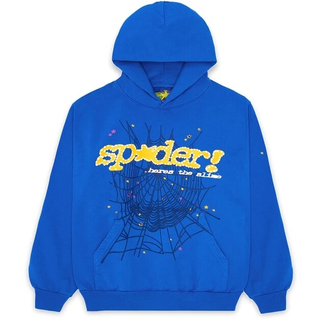 Spider Letter Print Heavyweight Hoodie