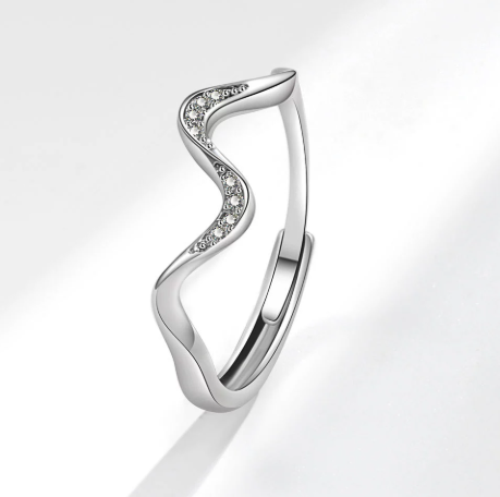 Electroplated Water Wave Ring