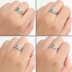 Retro Stainless Steel English Double Ring – "I am enough"