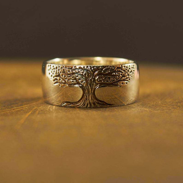 Retro Carved Tree of Life Ring