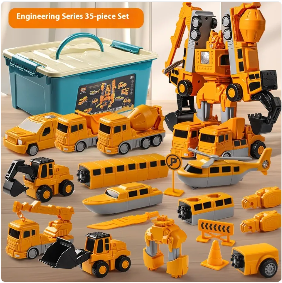 35pcs Magnetic Engineering Car Building Blocks Set
