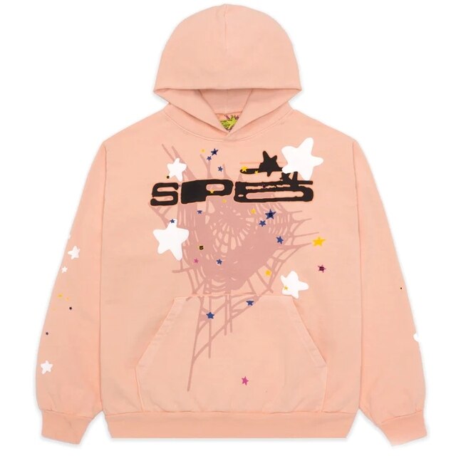 Spider Letter Print Heavyweight Hoodie