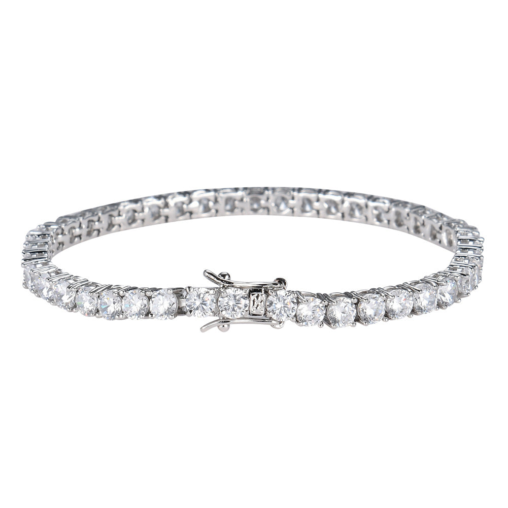 Hip Hop Single Row Zircon Tennis Chain Bracelet