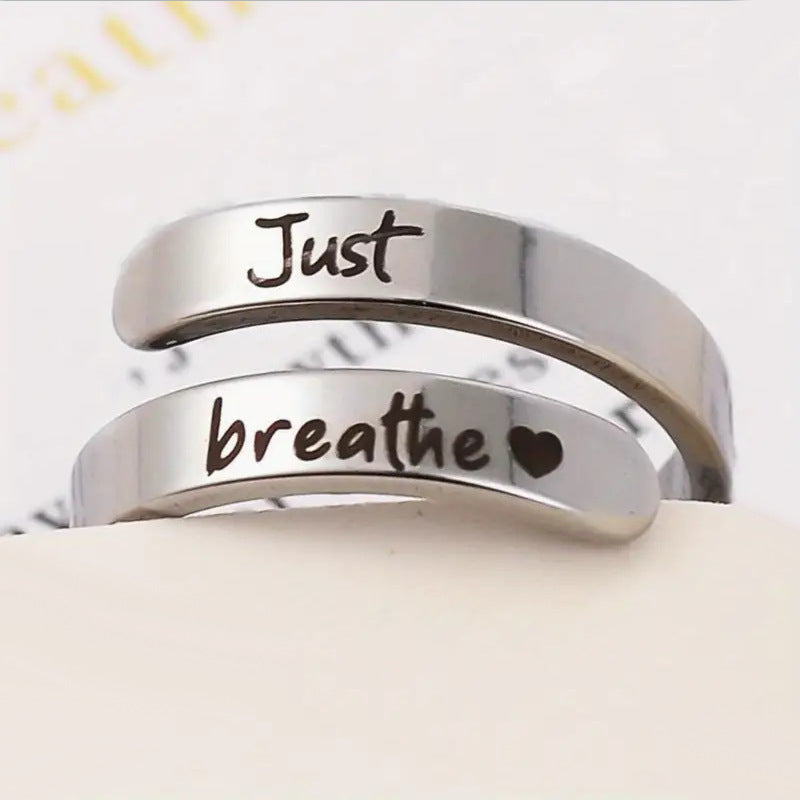 Silver Heart-Shaped Spiral Ring