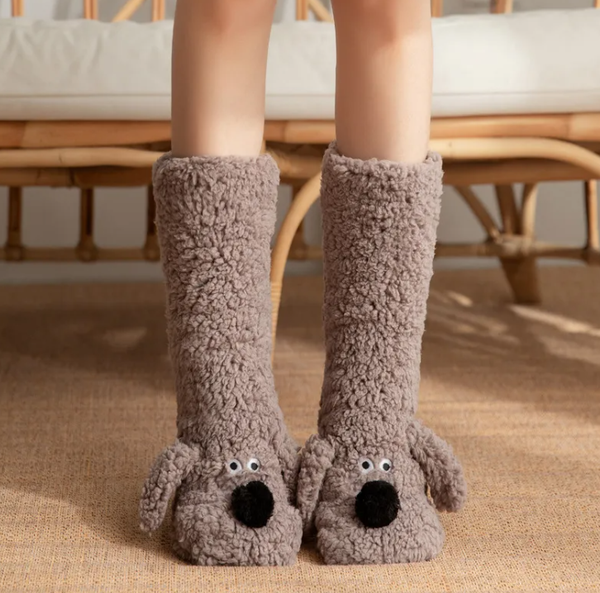 Women's Plush Dog Socks