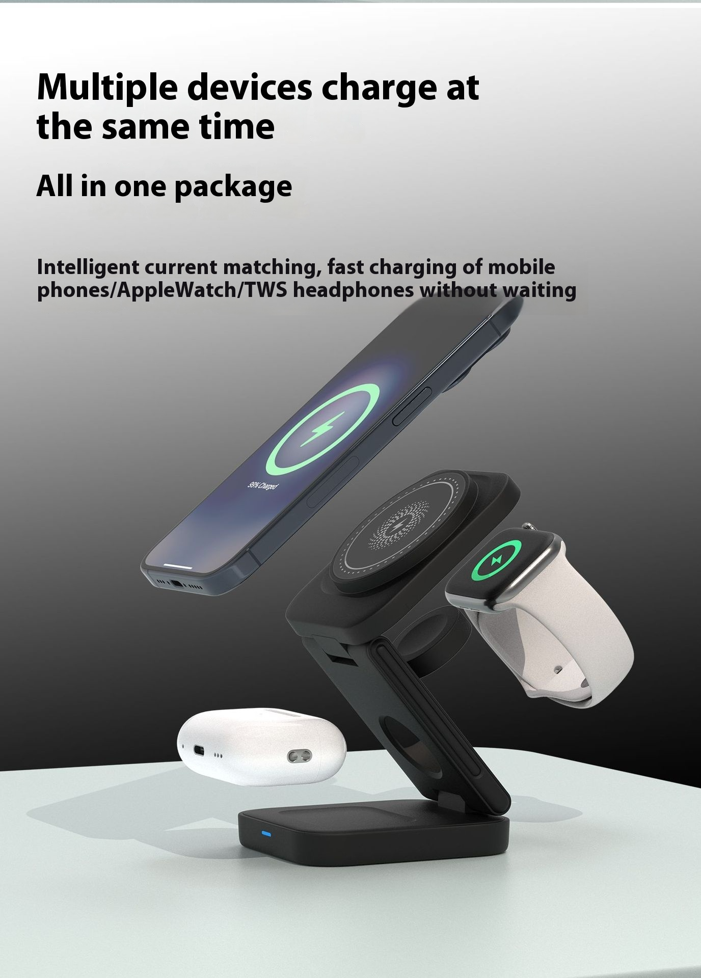 3-in-1 Magnetic Foldable Wireless Charger