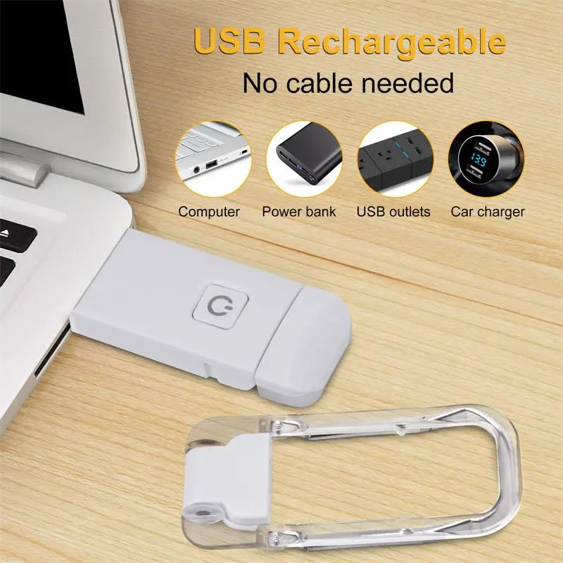 LED USB Rechargeable Book Light – Clip-On Eye Protection Reading Light