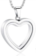 Heartfelt Remembrance Stainless Steel Heart Cremation Pendant