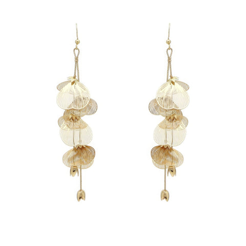 Flower Metal Drop Earrings