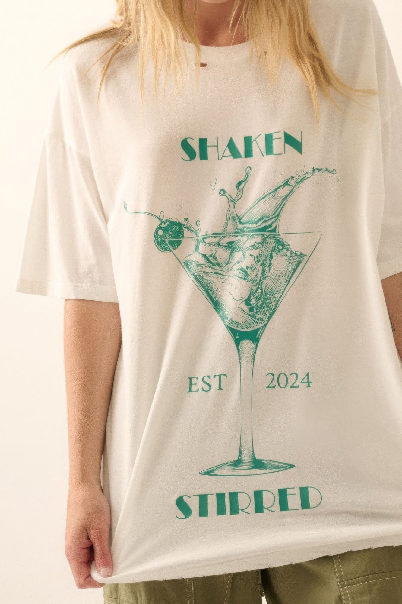 Shaken Stirred Martini Distressed Graphic Tee