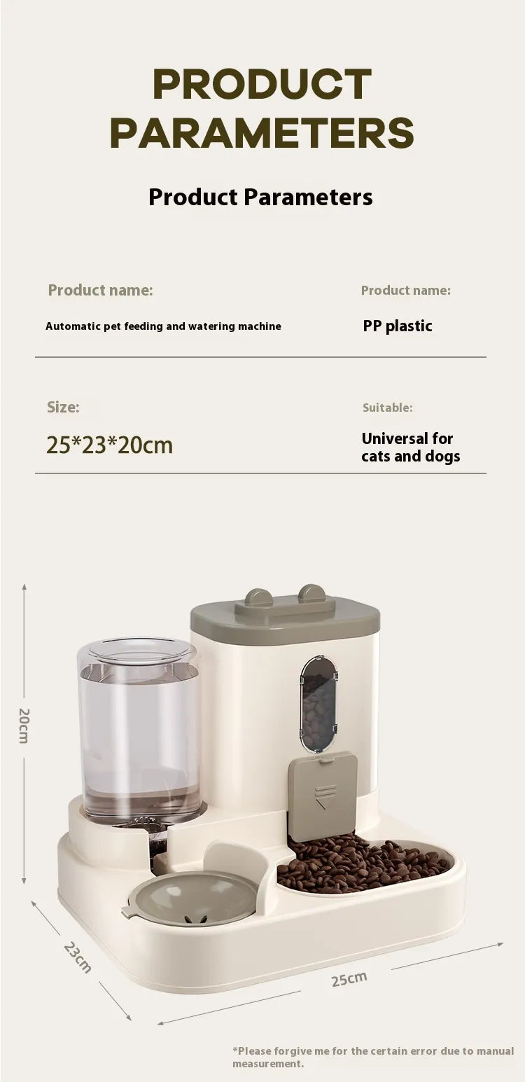 Dimensions of the 2-in-1 pet feeding station