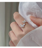 S925 Sterling Silver Plated Butterfly Ring