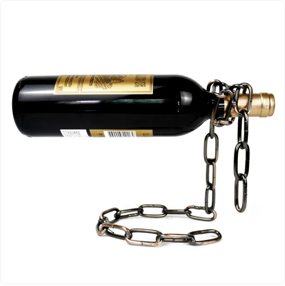 Floating Suspension Chain Wine Rack