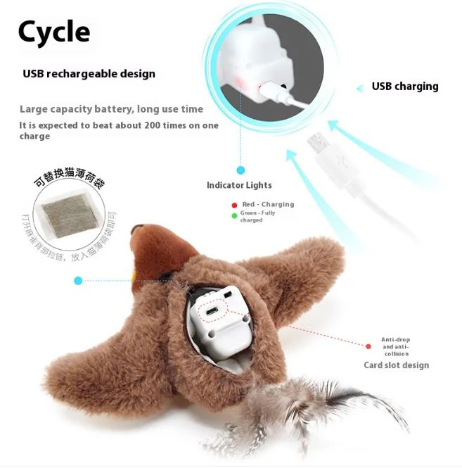 Interactive Flapping Bird Cat Toy