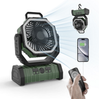 3-in-1 Emergency Camping Fan with LED Light & Power Bank