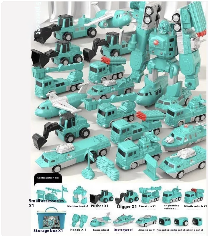 35pcs Magnetic Engineering Car Building Blocks Set