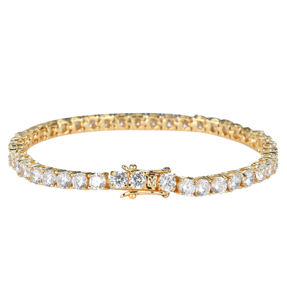 Hip Hop Single Row Zircon Tennis Chain Bracelet