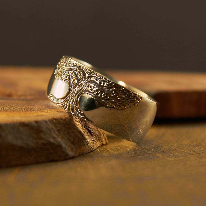 Retro Carved Tree of Life Ring