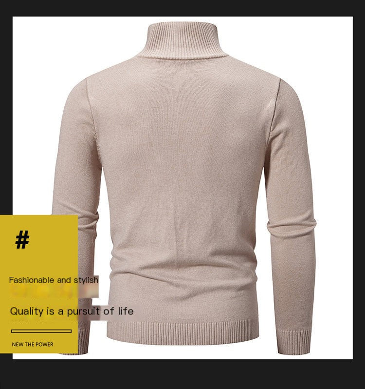 Men's Plus Size Fleece Zip Mock Neck Sweater