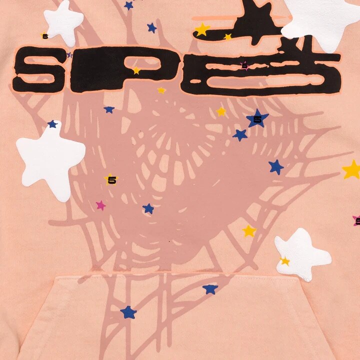 Spider Letter Print Heavyweight Hoodie