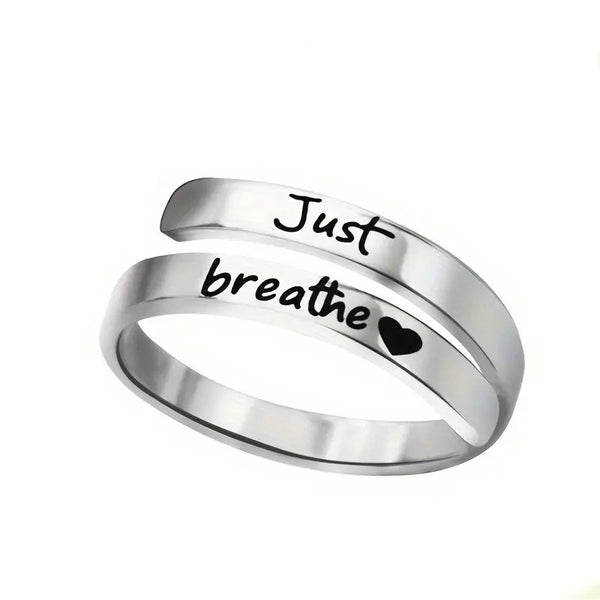 Silver Heart-Shaped Spiral Ring