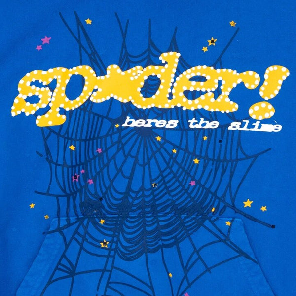 Spider Letter Print Heavyweight Hoodie