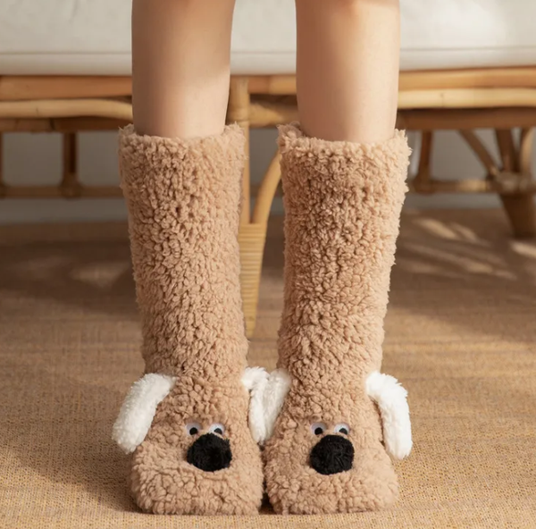 Women's Plush Dog Socks